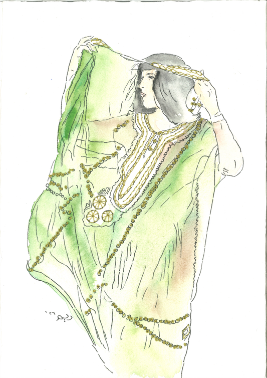 Samry Woman in Green - Fine Art Print